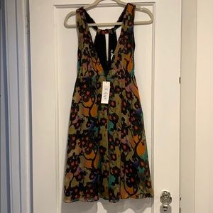 NWT DVF Silk Plunge empire waist dress